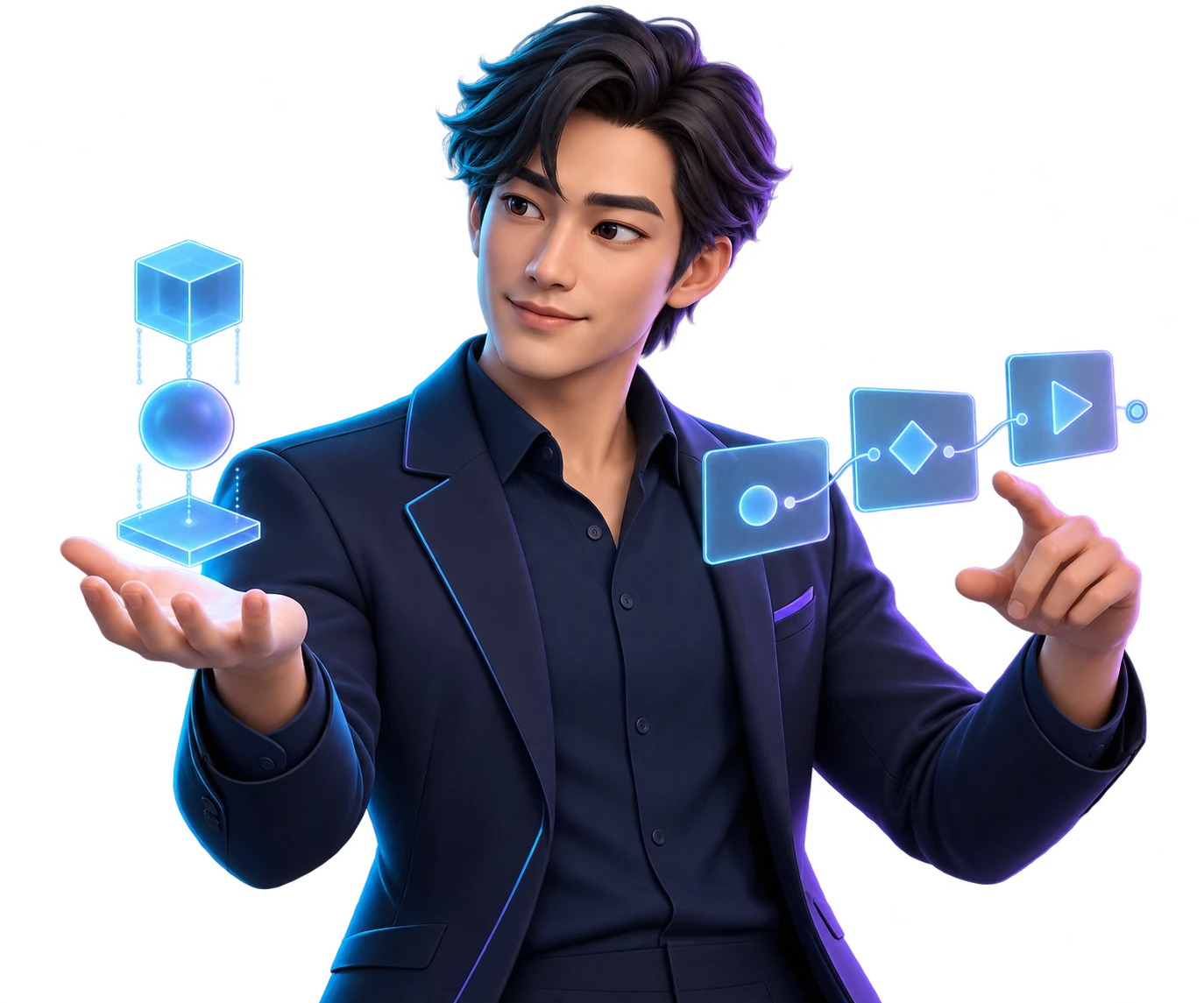 Avatar do agente de produto e gestão com ferramentas digitais relacionadas à função.